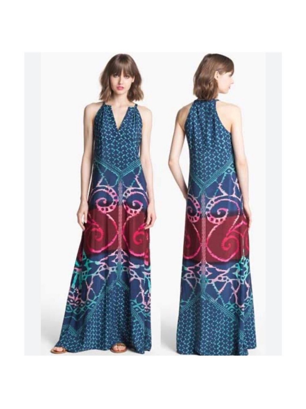DONNA MORGAN Multicolored Sleeveless Maxi Dress - SIZE 4